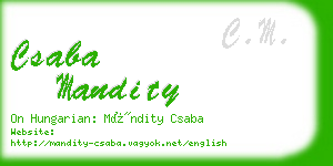 csaba mandity business card